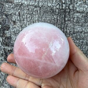 Beautiful pink rose quartz Sphere Crystal ball